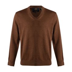 Extra Fine 'Zegna Baruffa' Merino Wool V-Neck Sweater in Brown Melange by Viyella Luxury Men's Wool V-neck Sweater, Brown V Neck Sweater Men, Mens Life, Merino Sweater, Dog Socks, Stylish Mens Outfits, Merino Wool Sweater, Trendy Colors, V Neck Sweater