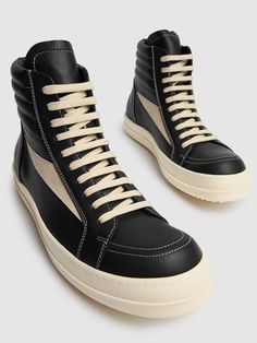 Find RICK OWENS High Vintage Sneakers on Editorialist. Leather upper. Front lace-up closure. Logo details. Rubber sole Rick Owens Men, Vintage Sneakers, Sports Sweatshirts, Black Milk, Crossbody Messenger Bag, Sports Accessories, Sports Brands, Swim Accessories, Sport Bag