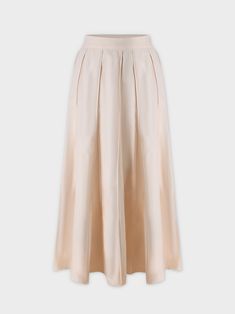 Discover the perfect blend of comfort and style with our Cotton Pleated Skirt-Cream. Enjoy the softness and breathability of cotton while looking effortlessly chic. Elegant Solid Color Maxi Skirt For Daywear, Elegant Beige Tiered Skirt Bottoms, Summer Pleated Hem Bottoms For Daywear, Summer Daywear Bottoms With Pleated Hem, Summer Bottoms With Pleated Hem For Daywear, Chic Full Skirt With Relaxed Fit, Chic Relaxed Fit Full Skirt, Chic Solid Color Gathered Maxi Skirt, Elegant Cotton Skirt