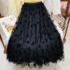 High Waist Butterfly Tulle Long Skirt · Shop Zola · Online Store Powered by Storenvy Tulle Long Skirt, Mini Pleated Skirt, Dark Style, Ruffle Mini Skirt, Just Style, Girls Handmade, Fringe Skirt, Spring Women, Leather Mini Skirts