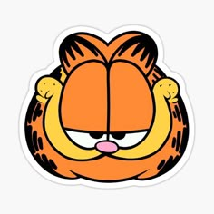 an orange tiger face sticker