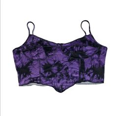 Brand New Never Worn! Purple Tie Dye Tank Top Adjustable Straps Fitted Purple Top For Festival, Purple Sleeveless Crop Top For Beach, Purple Fitted Crop Top For Beach, Purple Cotton Crop Top For The Beach, Purple Cotton Crop Top For Beach, Purple Cropped Tank Top For Summer, Fitted Purple Crop Top For Festival, Trendy Purple Tank Top, Fitted Cropped Purple Tank Top