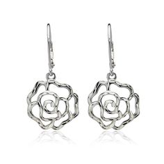 These beautiful dangle earrings are the perfect addition to any jewelry and accessories collection. These leverback earrings showcase a high polished diamond-cut filigree rose design, made of .925 sterling silver. These earrings can be purchased as earrings for women and earrings for teen girls. Product Details Metal Type sterling-silver Metal Stamp 925-sterling Weight 2.1GR Length 38MM Width 19MM Back Finding lever-back Sterling Silver Rose Design Flower Earrings, Sterling Silver Flower Earrings With Rose Design, Elegant Rose Sterling Silver Earrings, Elegant Rose Colored Sterling Silver Earrings, Formal Rose Design Drop Earrings, Silver Sterling Earrings With Rose Design, Rose Gold Dangle Flower Earrings In Sterling Silver, Rose Gold Sterling Silver Dangle Flower Earrings, Elegant Sterling Silver Rose Design Earrings