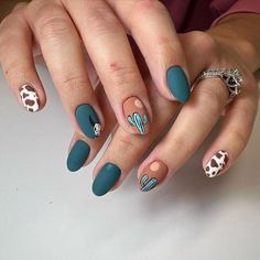 Cute Fall Nails, Fall Nail Ideas, Cow Nails