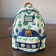 Disney Club 33 Loungefly Backpack With Removable Front Pocket Brand New With Tag Disney Backpack Loungefly, Blue Disney Backpack For Travel, Blue Disney Travel Backpack, Disney Loungefly Backpack Green, Disney Loungefly Backpack Stitch, Disney Loungefly Backpack Cinderella, Disney Mini Backpack Loungefly, Lounge Fly, Disney Backpack