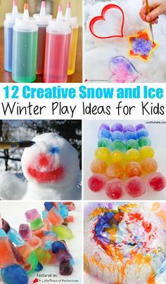 12 creative snow and ice activities for kids to play with in the winter or fall