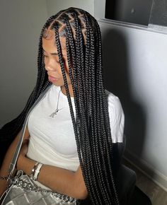 knotless braids| long braids | median braids | braid styles | box braids | braid Inspo | #birthday #beach Medium Braids Knotless, Sleek Box Braids, Medium Knotless Styles, Med Large Knotless Braids, Knotless Large Braids, Medium Large Braids, Knowles’s Braids, Medium Jumbo Box Braids, Smedium Knotless Long