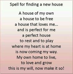 Spell for finding a new house Cleansing Spells, Spells For Beginners, Magick Spells, Witch Spell Book, Witch Spell, Wiccan Spells