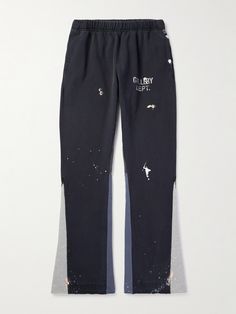 Gallery Dept. founder Josué Thomas' artistic background shines through in his collections. These straight-leg sweatpants are made from panels of tonal cotton-jersey and splashed with paint. Gallery Dept Sweatpants, Graphic Sweatpants, Bday Wishlist, Artistic Background, Sweatpants For Men, Gallery Dept, Paint Splash, Paint Splatter, Mr Porter