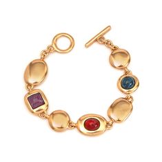 ben amun gold bracelet with toggle closure featuring mixture of czech glass stones Bohemian Jewels, Hippie Accessories, Luxe Jewelry, 24kt Gold, Futuristic Design, Crown Jewels, City Design, Formal Outfit, Jewelry Inspo