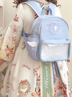 ❤︎【Angel Kaiba👼】Angel Aqua Pain Bag❤︎ Cute Handheld Bag With Large Capacity, Cute Rectangular Student Bag, Cute Handheld Satchel For School, Rectangular Mobile Phone Bag For Students, Portable Handheld Shoulder Bag For School, Cute Daily Use Mobile Phone Bag, Cute Handheld Bags For Everyday Use, Cute Backpack With Detachable Strap, Student Shoulder Bag Satchel