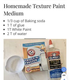 the ingredients needed to make homemade texture paint