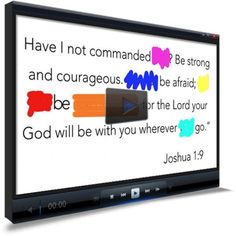 Joshua 1:9 Memory Verse Video Joshua Verses, Memory Verses For Kids, Childrens Ministry Deals, Verses For Kids, Sunday School Games, Memory Verses, Interactive Video, Presentation Software, Joshua 1