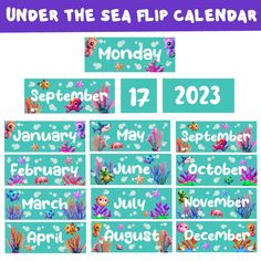 the under the sea flip calendar