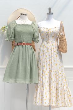 A sweet and versatile dress for your autumn wardrobe, the Gathering Sage Mini Dress features dot-printed green chiffon, short puffed sleeves, a smocked elastic back, and a square neckline. . Details: Small: Bust 34"-36", Waist 28"-34", Length 37" Medium: Bust 36"-38", Waist 30"-36", Length 38" Large: Bust 38"-40", Waist 32"-38", Length 39" XL: Bust 40"-46", Waist 34"-44", Length 40" 2XL: Bust 44"-50", Waist 36"-48", Length 41" 3XL: Bust 48"-54", Waist 40"-54" Length 42" Length Measured from Shou Casual Flowy Sundress With Square Neck, Casual Flowy Square Neck Sundress, Sage Green Sundress, Sage Clothes, Casual Square Neck Mini Dress For Garden Party, Casual Mini Dress With Square Neck For Garden Party, Flowy Square Neck Midi Dress Casual Style, Casual Square Neck Midi Dress For Garden Party, Casual Flowy Square Neck Dress