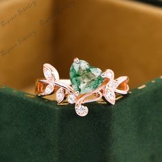 Rose Gold Emerald Ring For Anniversary, Emerald Heart-shaped Anniversary Rings, Emerald Heart Shaped Anniversary Rings, Rose Gold Emerald Rings As Gift, Rose Gold Emerald Ring As A Gift, Green Heart Ring For Wedding With May Birthstone, Green Heart Ring For Wedding, May Birthstone, Green Heart Ring For May Birthstone Wedding, Green Heart Ring For Wedding And May Birthstone