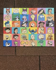 an image of cartoon characters painted on the side of a building