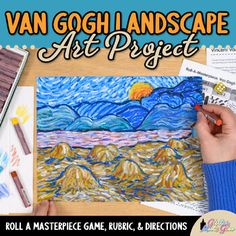 the van gogh landscape art project is being displayed