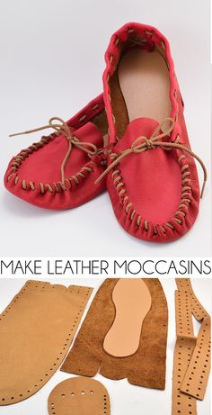 Make Leather Moccasins ⋆ Dream a Little Bigger Diy Moccasins, Homemade Shoes, Diy En Cuir, Moccasin Pattern, Leather Kits, Diy Slippers, Make Shoes, Trendy Sewing, Shoe Making