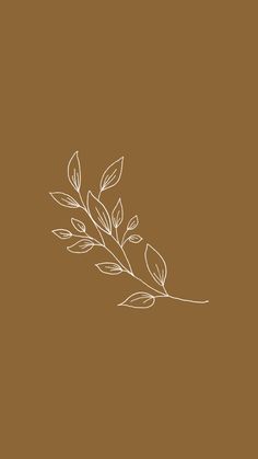 a line drawing of leaves on a brown background