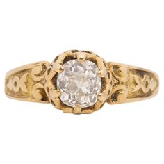 Ring Size: 6 Metal Type: 14K Yellow Gold [Hallmarked, and Tested] Weight: 3.0 grams Center Diamond Details: Natural Diamond Weight: .75ct Cut: Old Mine Brilliant Color: I Clarity: VS1 Finger to Top of Stone Measurement: 4.5mm Shank/Band Width: .mm Condition: Excellent Yellow Gold Engagement Ring, Yellow Gold Engagement, Yellow Gold Engagement Rings, Gold Engagement Ring, Gold Engagement, Gold Engagement Rings, Jewelry Rings Engagement, Brilliant Colors, Ring Verlobung