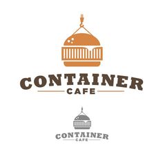 the logo for container cafe, with an image of a birdcage on it