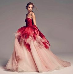 Nicole And Felicia Couture, Red Haute Couture Gowns, Nicole Felicia Couture, Nicole Felicia, Prom Dresses Tulle, Long Formal Dresses, Ombre Prom Dresses, Dresses Tulle, Dream High