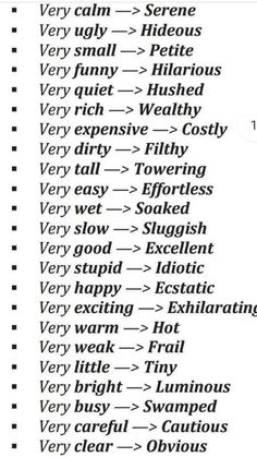 a list of words that are in the same language as each other, with different meaningss