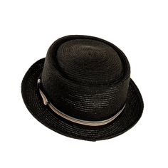 Detroit | Mens Fedora Straw Pork Pie Hat offers sleek, modern style for sunny days. Its paperbraid build and striped ribbon with buckle add sharp sophistication. Material: 100% Paperbraid Shape: Porkpie Trim: Striped Ribbon Band with Crosspiece Brim Size: 1 1/2” Crown Height: 4” Sweatband: Sewn-in Twill Fabric Imported Adjustable Flat Cap Hats For Summer, Adjustable Straw Boater Hat, Black Toquilla Straw Hat For Kentucky Derby, Adjustable Flat Cap For Beach, Australian Outback Hat, Straw Cowgirl Hat, White Cowboy Hat, Brown Cowboy Hat, Hats For Big Heads