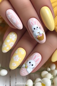 21 Adorable Easter Nail Designs for Spring 2024 Adorable Bunnies, Floral Nail Designs