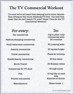 the tv commercial workout poster