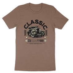 Embrace nostalgia and show off your refined taste with our Classic Car Letter Slogan Graphic Print T-shirt. Crafted with an American vintage look, this tee exudes elegance and sophistication. Perfect for the fashionable car enthusiast, it's a timeless addition to any wardrobe. Classic Crew Neck T-shirt, Classic Short Sleeve Graphic T-shirt, Classic Screen Print Crew Neck Top, Classic Crew Neck Top With Screen Print, Classic Screen Print Tops For Streetwear, Classic Streetwear T-shirt With Screen Print, Classic Screen Print T-shirt For Streetwear, Car Streetwear, Automotive T Shirt Design