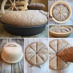 there are many pictures of different types of bread