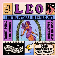 the poster for leo i bathe myself in inner joy, which features images of women