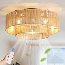 Boho Ceiling Fan, Rattan Ceiling Fan, Boho Ceiling, Rattan Ceiling, Room Amazon, Caged Ceiling Fan, Ceiling Fans With Lights, Fans With Lights, Bedroom Redo