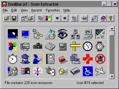 the toolbar - i - iconn extractor screenshot is shown in this image