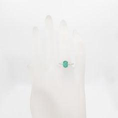 Beautiful 0.94 ct. emerald oval in a handmade 14k white gold ring.  Ring size 6.  Metal: White Gold Stone: Emerald Stone Cut: Oval Cut  Dimensions reference the ring size and are not specific to the ring itself. Exact ring dimensions are not provided. Please reach in the seller Q&A for questions. Emerald Oval Cabochon Ring As A Gift, Classic Green Oval Opal Ring, Green Oval Opal Ring, Luxury Emerald Ring With Oval Cabochon Center Stone, Emerald Ring With Oval Cabochon Center Stone, Emerald Oval Cabochon Ring With Center Stone, Oval Cabochon Emerald Ring With Center Stone, Oval Emerald Ring Gift, Green Oval Sterling Silver Rings