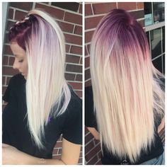 Red Roots Blonde Hair, Roots Blonde Hair, Balayage Dark, Hair Color Idea, Red Roots, Blonde Hair With Roots, Dark Roots Blonde Hair, Gorgeous Hair Color, Dark Violet