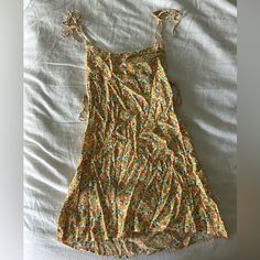 This Dress Is From Frankie Phoenix And Was Never Worn. It’s Orange And Yellow With A Floral Design And Has Tie Straps As Well As Ties On The Sides. Orange Yellow, Floral Mini Dress, Colorful Dresses, Floral Design, Mini Dress, Orange, Yellow, Floral, Women Shopping