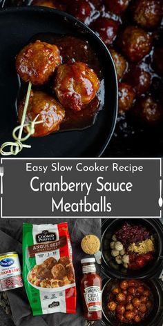 cranberry sauce meatballs are an easy slow cooker recipe