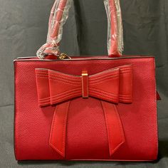 Paint The Town Red! Handbag With Multiple Compartments For Storage... Rectangular Red Satchel With Zipper Closure, Red Satchel With Zipper For Office, Red Satchel With Zipper Closure For Office, Red Office Satchel With Zipper Closure, Red Satchel Shopping Bag, Red Satchel Bag For Shopping, Chic Red Shoulder Bag With Double Handle, Chic Red Satchel For Party, Trendy Red Evening Bags