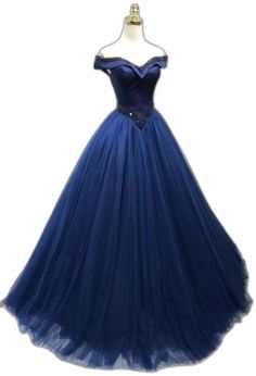 Dark Blue Royal Dress, Dark Blue Ball Gown, Blue Ball Gown, Blue Formal Dress, Formal Dresses Graduation, Gown Blue, Blue Ball Gowns, Dress Idea, Long Prom Gowns