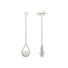 Decorated with lustrous freshwater cultured pearls, these PearLustre by Imperial linear drop earrings are a brilliant complement to your favorite outfits. Decorated with lustrous freshwater cultured pearls, these PearLustre by Imperial linear drop earrings are a brilliant complement to your favorite outfits. Metal: sterling silver Backings: post Packaging: boxed Plating: rhodium Finish: polished Length: 1.9 in.CULTURED PEARL DETAILS Type: freshwater Size: 4 mm - 6.5 mm Shape: near round Color: w Formal Teardrop Linear Earrings With Pearl Charm, Elegant Briolette Pearl Earrings, Elegant Silver Briolette Pearl Earrings, Formal Pearl Drop Linear Earrings, Elegant Briolette Pearl Earrings For Formal Occasions, Elegant Briolette Pearl Charm Earrings, Elegant Silver Linear Earrings With Pearl Drop, Formal Sterling Silver Linear Pearl Drop Earrings, Pearl Details