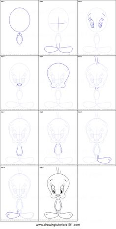 how to draw an alien from the cartoon character's head in different poses and positions