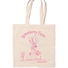 Strawberry Farm slogan tote bag Handmade screen print on 100% cotton canvas an original design Romantic Blue, Strawberry Farm, Painted Tote, Pink Tote Bags, Baby Tees, Diy Tote Bag, Tote Bags Handmade, Pink Tote, Cute Tote Bags