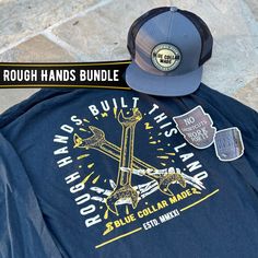 "Rough Hands Bundle Includes: -Long Sleeve Rough Hands t-shirt -Rough Hands hardhat sticker - 2.5\"x2.5\" -Nothing Given Black Curve Brim snapback Long Sleeve: -Classic heavyweight fabric -Double-needle bottom hem -Crew neck -Rib cuffs -100% pre-shrunk cotton (may still shrink, size up for a loose fit) -Black We are a Blue Collar owned company, we strive to provide our fellow tradesmen & tradeswomen with some awesome blue collar gear for you to enjoy and to show your blue collar pride. Blue Coll Keep It Going, Rough Hands, Valentines Gift Bags, Anniversary Shirt, Black Curves, Collar Shirt, Business Plan, Colorado Springs, Gifts For Husband