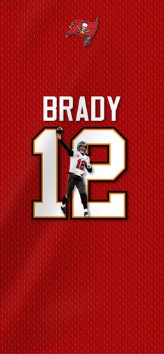 the football player is holding his arms in the air while wearing a jersey that reads brady 19