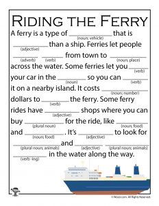 a poster with the words riding the ferry on it