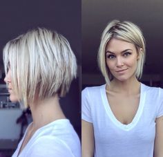 short blonde hair ✂️ @krissafowles Κούρεμα Bob, Popular Short Hairstyles, Super Short Hair, Haircut And Color, Short Blonde Hair, Short Bob Hairstyles