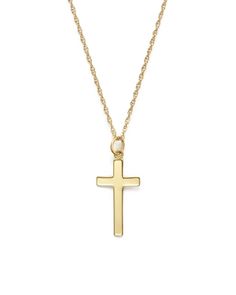 14K Yellow Gold Cross Necklace, 18 - 100% Exclusive Cheap Yellow Gold Cross Necklace, Elegant Yellow Gold Cross Necklace, Classic Cross Pendant Necklace With Polished Finish, Classic 14k Cross Pendant Jewelry, Classic 14k Gold Necklace With Polished Finish, Classic Yellow Gold Necklace Stamped 14k, Classic Yellow Gold 14k Stamped Necklaces, Classic 14k Stamped Yellow Gold Necklace, Classic 14k Stamped Cross Pendant Jewelry